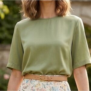 JH Collectibles 💯 Silk Olive Green Blouse